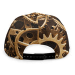 Steampunk Brass Cogs And Gears Print Snapback Cap