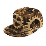 Steampunk Brass Cogs And Gears Print Snapback Cap