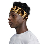 Steampunk Brass Cogs And Gears Print Sports Headband