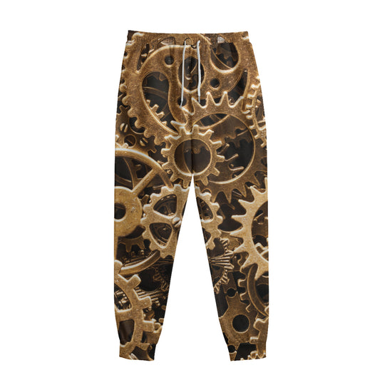 Steampunk Brass Cogs And Gears Print Sweatpants