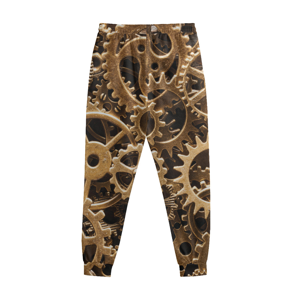 Steampunk Brass Cogs And Gears Print Sweatpants