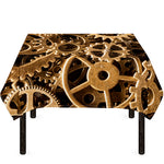Steampunk Brass Cogs And Gears Print Tablecloth