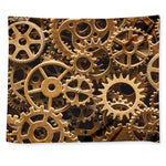 Steampunk Brass Cogs And Gears Print Tapestry