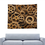 Steampunk Brass Cogs And Gears Print Tapestry