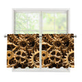 Steampunk Brass Cogs And Gears Print Tier Curtains