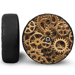 Steampunk Brass Cogs And Gears Print Tire Cover With Camera Hole
