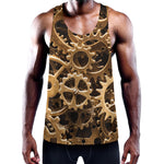 Steampunk Brass Cogs And Gears Print Training Tank Top