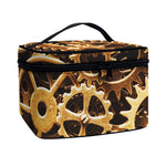 Steampunk Brass Cogs And Gears Print Travel Makeup Bag