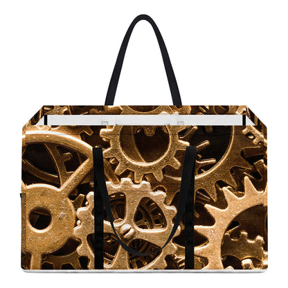 Steampunk Brass Cogs And Gears Print Utility Tote Bag