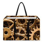 Steampunk Brass Cogs And Gears Print Utility Tote Bag