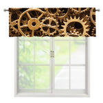 Steampunk Brass Cogs And Gears Print Window Valance