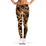 Steampunk Brass Cogs And Gears Print Women's Leggings
