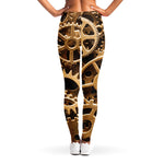 Steampunk Brass Cogs And Gears Print Women's Leggings