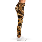 Steampunk Brass Cogs And Gears Print Women's Leggings