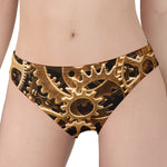 Steampunk Brass Cogs And Gears Print Women's Panties
