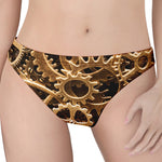 Steampunk Brass Cogs And Gears Print Women's Thong