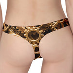 Steampunk Brass Cogs And Gears Print Women's Thong
