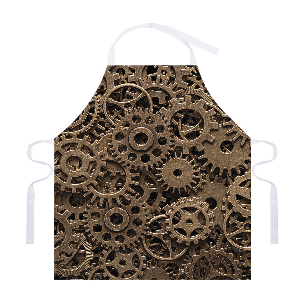 Steampunk Brass Gears And Cogs Print Adjustable Apron