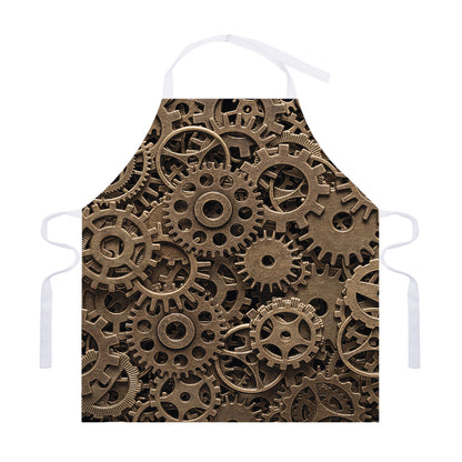 Steampunk Brass Gears And Cogs Print Adjustable Apron