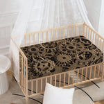 Steampunk Brass Gears And Cogs Print Baby Crib Sheet