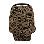Steampunk Brass Gears And Cogs Print Baby Seat Cover