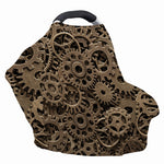 Steampunk Brass Gears And Cogs Print Baby Seat Cover
