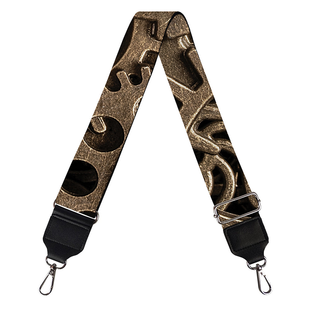 Steampunk Brass Gears And Cogs Print Bag Strap