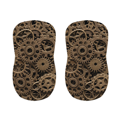 Steampunk Brass Gears And Cogs Print Bar Stool Covers