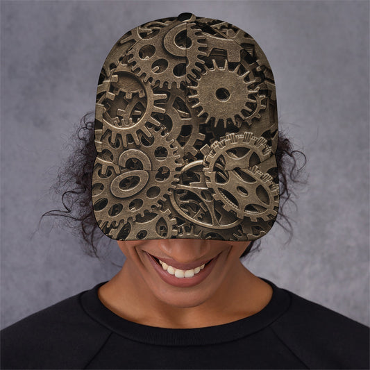 Steampunk Brass Gears And Cogs Print Baseball Cap
