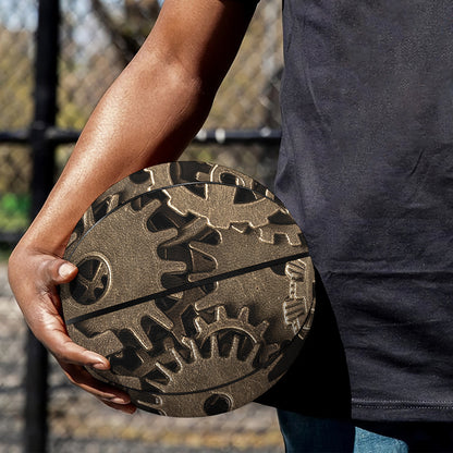 Steampunk Brass Gears And Cogs Print Basketball
