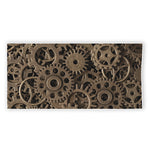 Steampunk Brass Gears And Cogs Print Beach Towel