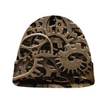 Steampunk Brass Gears And Cogs Print Beanie
