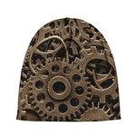 Steampunk Brass Gears And Cogs Print Beanie