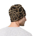 Steampunk Brass Gears And Cogs Print Beanie
