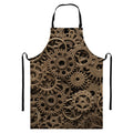 Steampunk Brass Gears And Cogs Print Bib Apron With Pocket