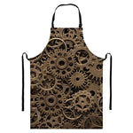 Steampunk Brass Gears And Cogs Print Bib Apron With Pocket