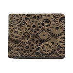 Steampunk Brass Gears And Cogs Print Bifold Wallet