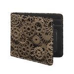 Steampunk Brass Gears And Cogs Print Bifold Wallet