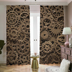 Steampunk Brass Gears And Cogs Print Blackout Pencil Pleat Curtains