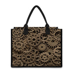 Steampunk Brass Gears And Cogs Print Canvas Tote Bag