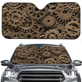Steampunk Brass Gears And Cogs Print Car Windshield Sun Shade
