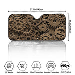Steampunk Brass Gears And Cogs Print Car Windshield Sun Shade