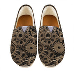 Steampunk Brass Gears And Cogs Print Casual Shoes