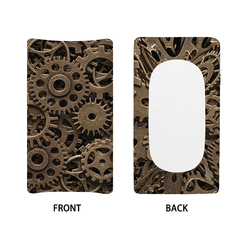 Steampunk Brass Gears And Cogs Print Changing Pad Cover