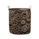 Steampunk Brass Gears And Cogs Print Collapsible Laundry Basket