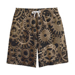 Steampunk Brass Gears And Cogs Print Cotton Shorts
