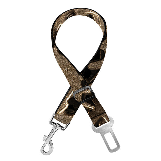 Steampunk Brass Gears And Cogs Print Dog Seat Belt