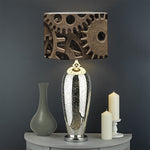 Steampunk Brass Gears And Cogs Print Drum Lamp Shade