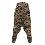 Steampunk Brass Gears And Cogs Print Hammer Pants