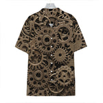 Steampunk Brass Gears And Cogs Print Hawaiian Shirt